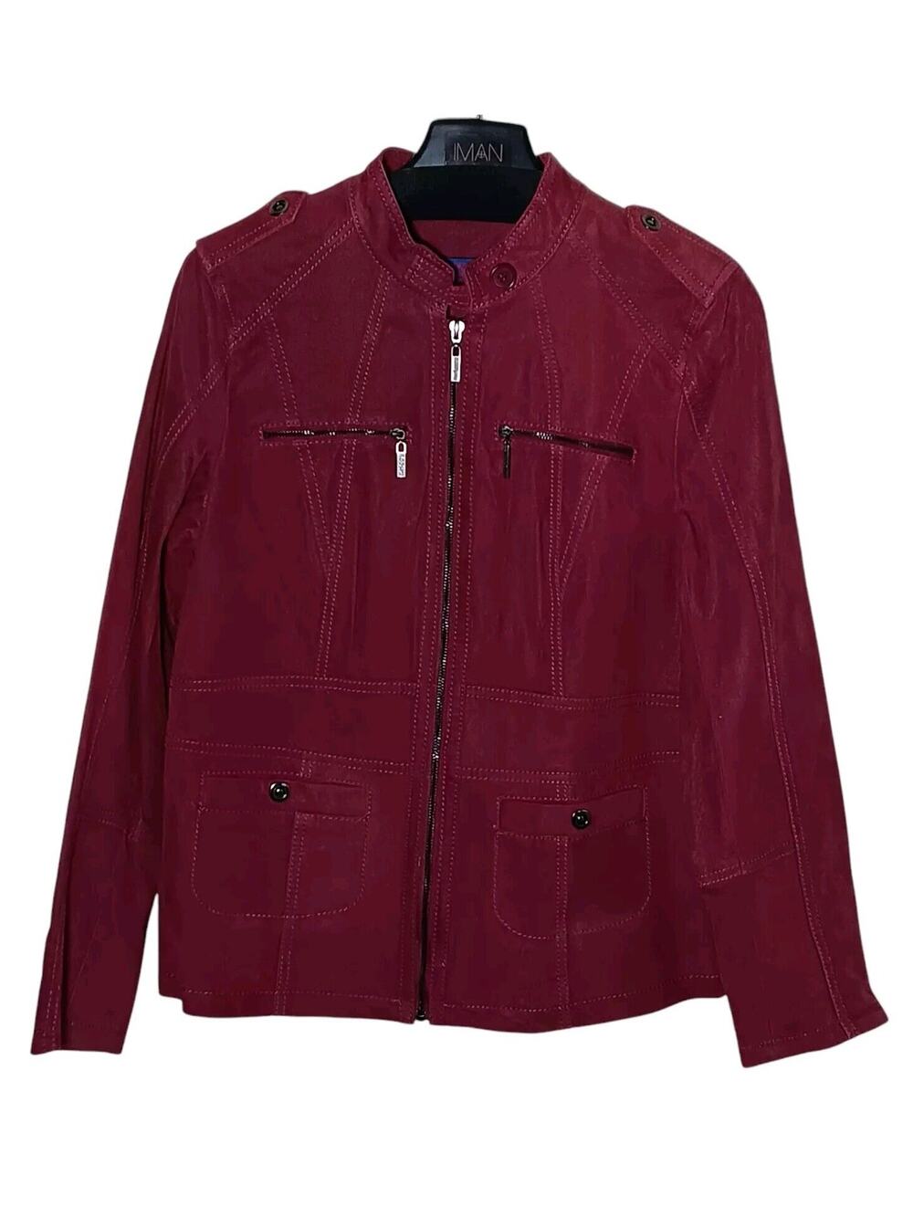 Twiggy London Jacket Suede Leather Women's Rust Moto Coat Zip Up MEDIUM